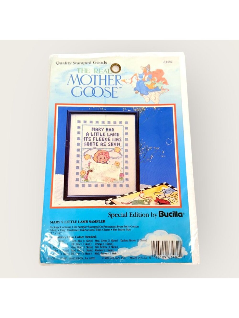 Bucilla Stamped Cross Stitch Mary Had A Little Lamb Sampler 63482